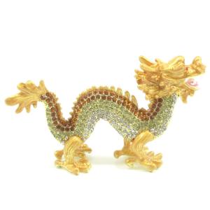 龍 置物 風水 黄龍 開運 金龍 ラインストー...の詳細画像1