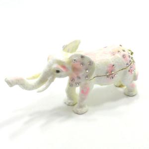 象 ゾウ 壺 フルカラー彩色 樹脂製置物 台座付き 8cm : 横浜中華街龍