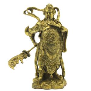 龍 関羽公 財神 置物 銅製 特大サイズ 青龍刀 関羽雲長 三国志 風水