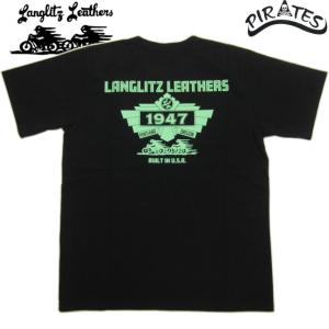 LANGLITZ LEATHERS ラングリッツレザー LL305 (ブラック/プリントカラー:ミントグリーン) 半袖Tシャツ｜kaizoku-pirates