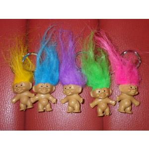 90’S★ビンテージ★新品★トロール人形★キーホルダー★5体セット★Trolls★妖精★幸運★お守り...