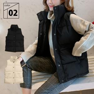 キルティング コットン ベスト レディース 秋 冬 ブラック