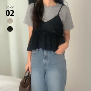 キャミソール シアー チュール レディース きれ...の商品画像