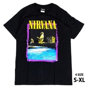 ニルヴァーナ Nirvana ニルバーナ Tシャツ 半袖 ロックTシャツ メンズ ブラック STAGE JUMP バンドTシャツ ロックファッション かっこいい バンT ロックT