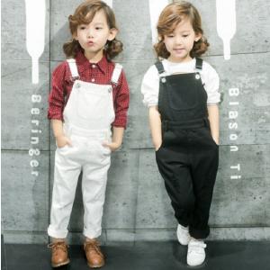 白黒オーバーオール 韓国子供服