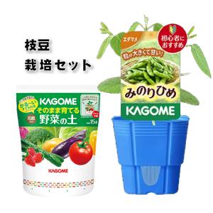 爆買 KAGOME カゴメの枝豆 苗と土のセット 3号ポット 枝豆 みのりひめ エダマメ そのまま育てる野菜の土 野菜苗 家庭菜園 ベランダ菜園｜FleurTown吉本花城園