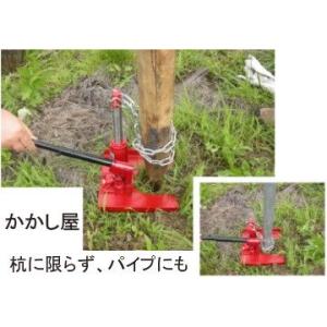 かんたん杭抜き器(油圧式)　2〜10cmの杭の撤去に