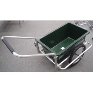 コンパクトサイズ「リヤカー」アルミタイプ　液体も運べる約９０リッターバケット　安心のノーパンクタイヤ仕様