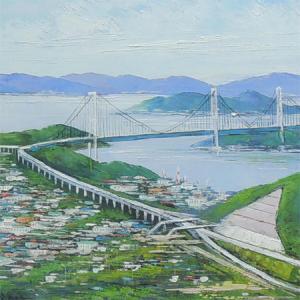 絵画 油絵 しまなみ海道 (辻京子) 【海・山...の詳細画像2