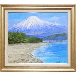 中島達幸 油彩額縁 ホワイト 中島達幸 「 青い海のエーゲ海 」 油絵 ・ 油彩画 SM ( サムホール