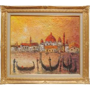 絵画 油絵 赤富士 （大山功） F6号 【肉筆】【油絵】【富士】【6号