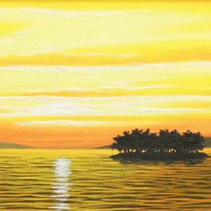 絵画 油絵 宍道湖 (朝隈敏彦) 【肉筆】【油...の詳細画像2