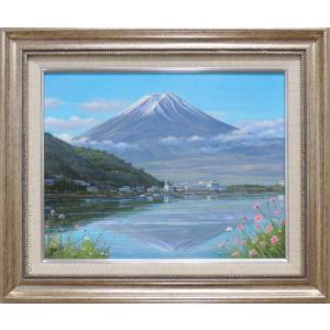 絵画 油絵 木曽 駒ヶ岳 （岡島哲夫） 【海・山】【肉筆】【油絵