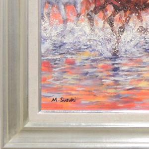 肉筆 油絵 絵画 Ya 9051 掛け軸 絵画の専門店 大型絵画 美術 工芸品 掛軸堂画廊 絵画 油絵 駆ける F号 鈴木満男 静物 動物画