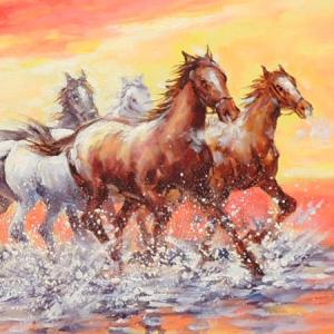 人気no 1 絵画 油絵 駆ける F30号 鈴木満男 肉筆 油絵 静物 動物画 大型絵画 超格安