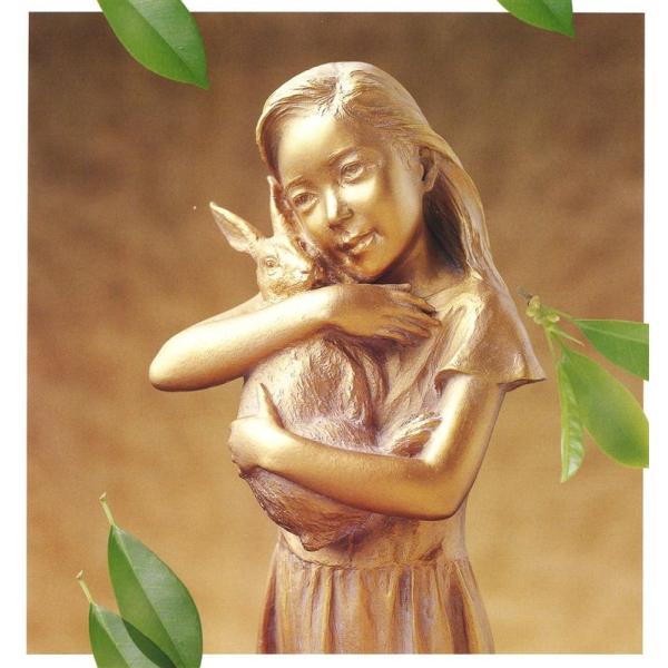 大道寺光弘　幸わせの草原　−大切なもの−　（ブロンズ像）　 【うさぎ】【兎】【卯】【干支の置物】