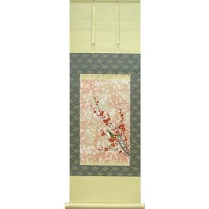 掛け軸 彩色山水 （森川正） （掛軸小物なし） 【掛軸】 : 掛け軸