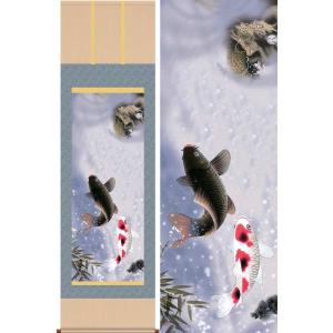 掛け軸 桃の花 （三宅和光） 【掛軸】【半間床】【丈の短い掛軸