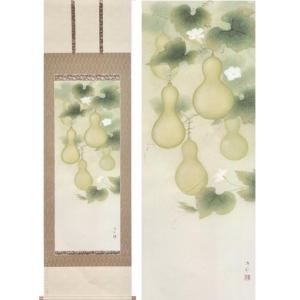 掛け軸 四季花 （松村朱夏） 【肉筆】【掛軸】【一間床・半間床