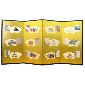掛け軸 松竹梅鶴亀 (吉田瑞光) （掛軸小物なし） 【掛軸】【一間床