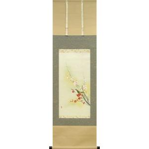 掛け軸 彩色山水 （森川正） 【掛軸】【一間床・半間床】【冬