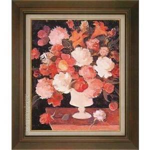 バートン作品バラの花束23センチ✖️16センチ油絵手書き肉筆画 バートン作品バラの花束23センチ✖️16センチ油絵手書き肉筆画