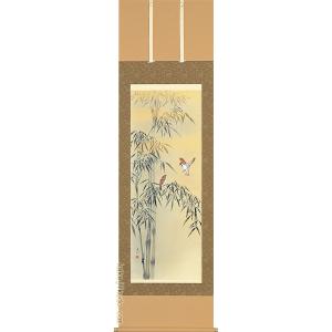 掛け軸 南天に雀 (田村竹世) 掛軸 : 掛け軸・絵画の専門店 掛軸堂画廊
