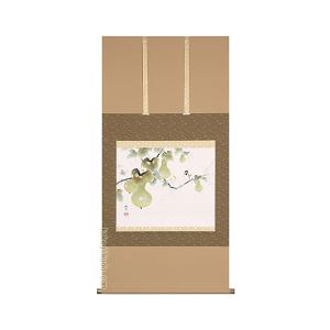 竹内栖鳳 掛け軸 梅に鶯 【掛軸】【一間床・半間床】【丈の短い掛軸