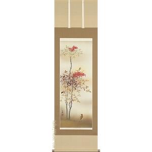 掛け軸 紅白梅に鶯 (中村竹庭) 【掛軸】【一間床・半間床】【冬