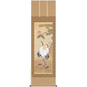 掛け軸 松竹梅鶴亀 (浅野寿峰) 【掛軸】【一間床・半間床】【松竹梅鶴