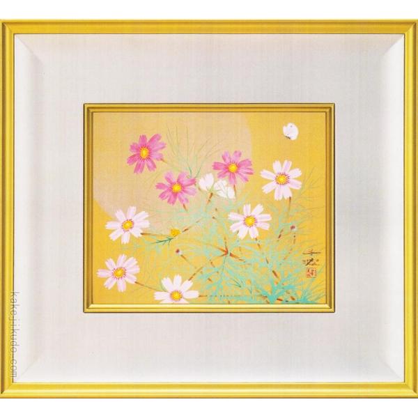 中島千波　絵画　秋櫻花　　【複製】【美術印刷】【巨匠】【変型特寸】