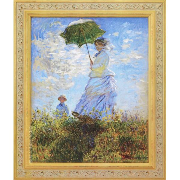 クロード・モネ　散歩、日傘をさす女性　ワシントン・ナショナル・ギャラリー所蔵絵画　　【複製】【美術印...