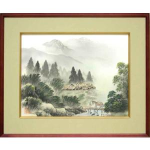 油絵 山村清流 関 健造 美術年鑑掲載作家 風景画 全国送料無料 : 古都