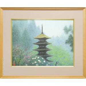 絵画 油絵 清水港より富士 (半澤国雄) 【海・山】【肉筆】【油絵