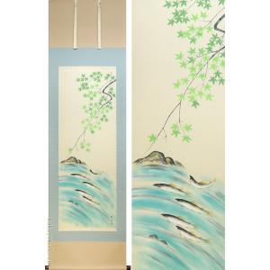 横山大観 掛け軸 曳船 【掛軸】【一間床・半間床】【趣味】 : 掛け軸
