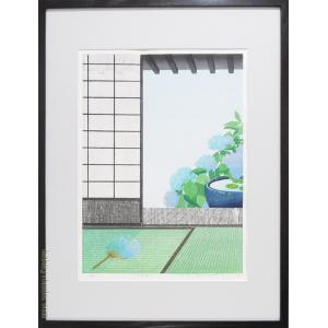 奥村土牛 「 精進湖 」 岩絵具方式 高級複製画 日本画 版画 富士山