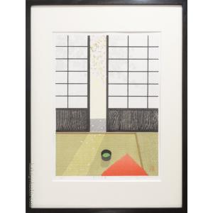 奥村土牛 「 精進湖 」 岩絵具方式 高級複製画 日本画 版画 富士山