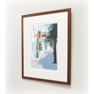 絵画 風のテラス 地中海 (星野光輝) 【海・...の詳細画像4