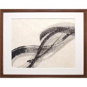 絵画（手漉き和紙と墨） 墨神 【肉筆】【抽象画】【変型特寸