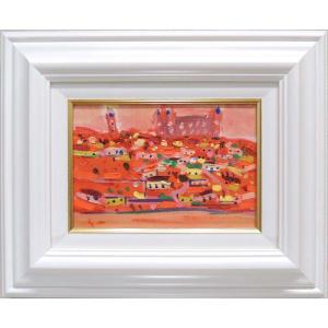 絵画 油絵 水辺の城 (松浦敬文) 【肉筆】【油絵】【外国の風景】【10号