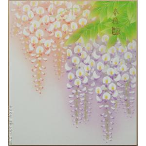 高級色紙「桔梗」文魚（色紙絵） : 掛け軸・絵画の専門店 掛軸堂画廊