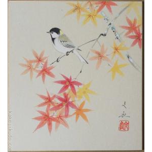 高級色紙「桔梗」三千雄（色紙絵） : 掛け軸・絵画の専門店 掛軸堂画廊