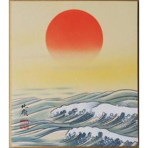 SP 松原正峰 肉筆【掛軸『赤富士』共箱】絹本 日本画 正月 紅富士 真筆 SP 松原正峰 肉筆【掛軸『赤富士』共箱】絹本 日本画 正月 紅富士