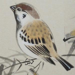 高級色紙「竹に雀」文魚(色紙絵)の詳細画像2