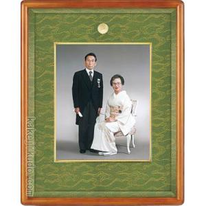 叙勲・褒章記念 写真額 四つ切 桜材 木地色 遺影額 : 掛け軸・絵画の