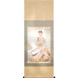 掛け軸 雲上観音 (野口弧堂) 【掛軸】【一間床・半間床】【観音