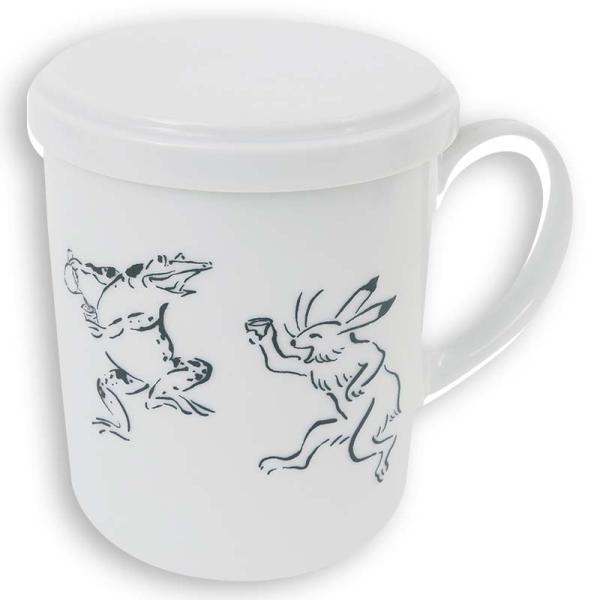 フィルターインマグ 鳥獣戯画柄 茶こし付マグカップ
