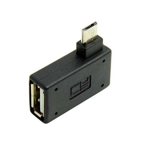 Greatgear 90度右アングルMicro USB 2.0 OTGホストアダプタとUSB電源の携...