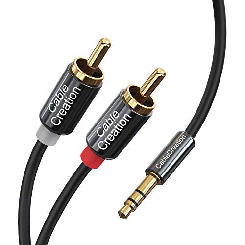 RCAケーブル,Cablecreation 2分配ケーブル RCAオーディオケーブル3.5mm オス...