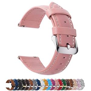 Fullmosa  時計バンド ベルト 全12色スマートウォッチバンド ベルト 腕時計バンド 交換ベルト本革 レザー 18mm ピンク 型番表をご確認ください